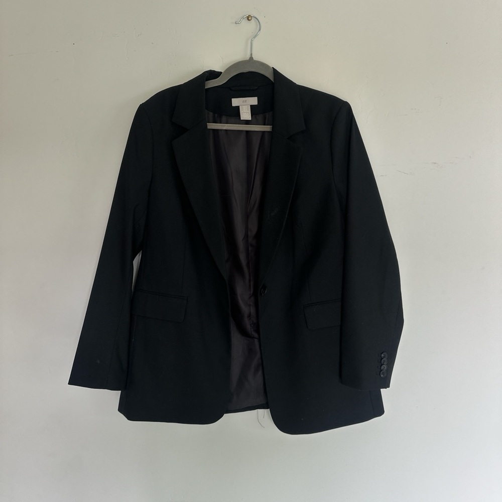 H&M Black Blazer Classic Suit Jacket